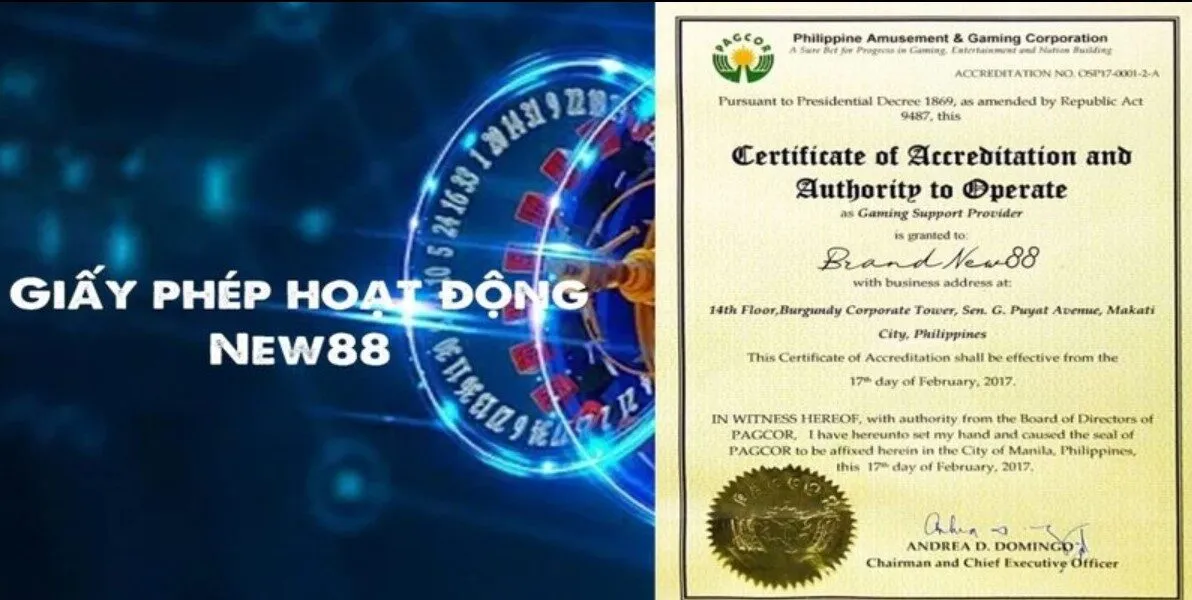 Giấy phép kinh doanh của New88 có vai trò gì?